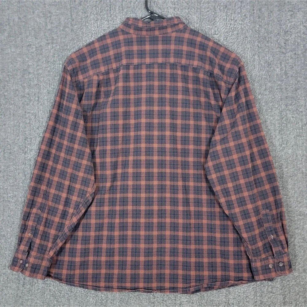 Blue Mountain Shirt Mens 3XL Brown & Blue Plaid Long Sleeve Button Down - Picture 7 of 10